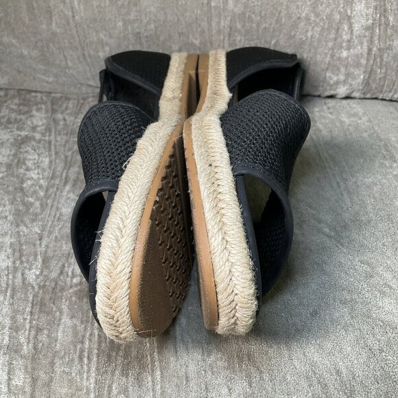 Esprit Flat Espadrille Open toe Black Sandals Size 9.5 EUC casual shoes preppy - Picture 5 of 10
